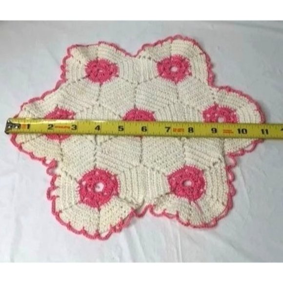 Handmade Crocheted Doilies Two Multiple Colors Table Decor Accents Powder Room - Picture 6 of 8